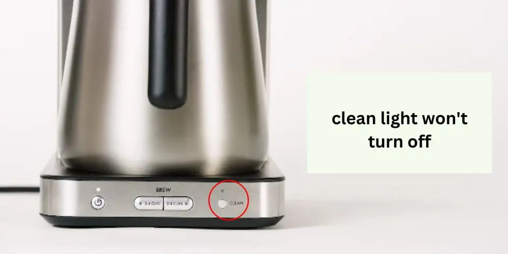 oxo coffee maker clean light won't turn off